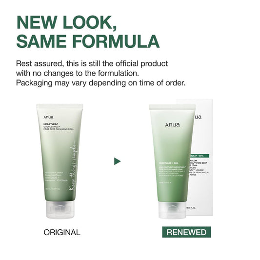 ANUA Heartleaf Quercetinol Pore Deep Cleansing Foam, Facial Cleanser, for Double Cleansing, BHA, Hyaluronic Acid, Glycerin, Face Wash, Blackhead Remover, Korean Skincare (150ml/5.07 fl.oz.)